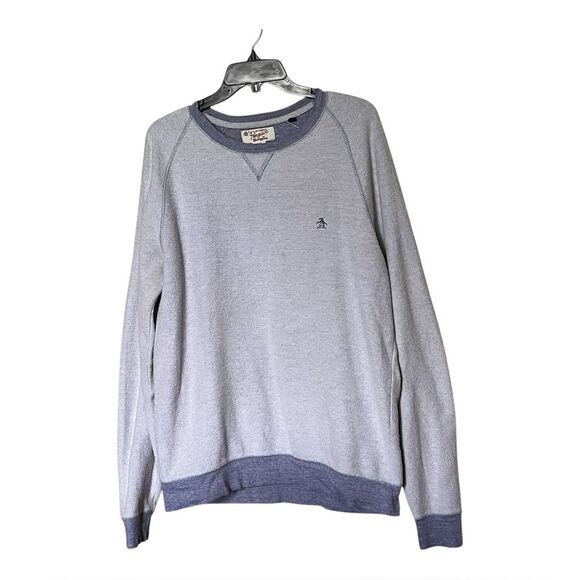 Original Penguin Tonal Blue Crewneck Long Sleeve Pullover Sweatshirt Size Large - Picture 1 of 10